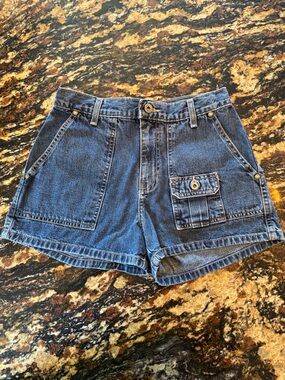 Hydraulic Low Rise Denim Micro Shorts Size 3/4